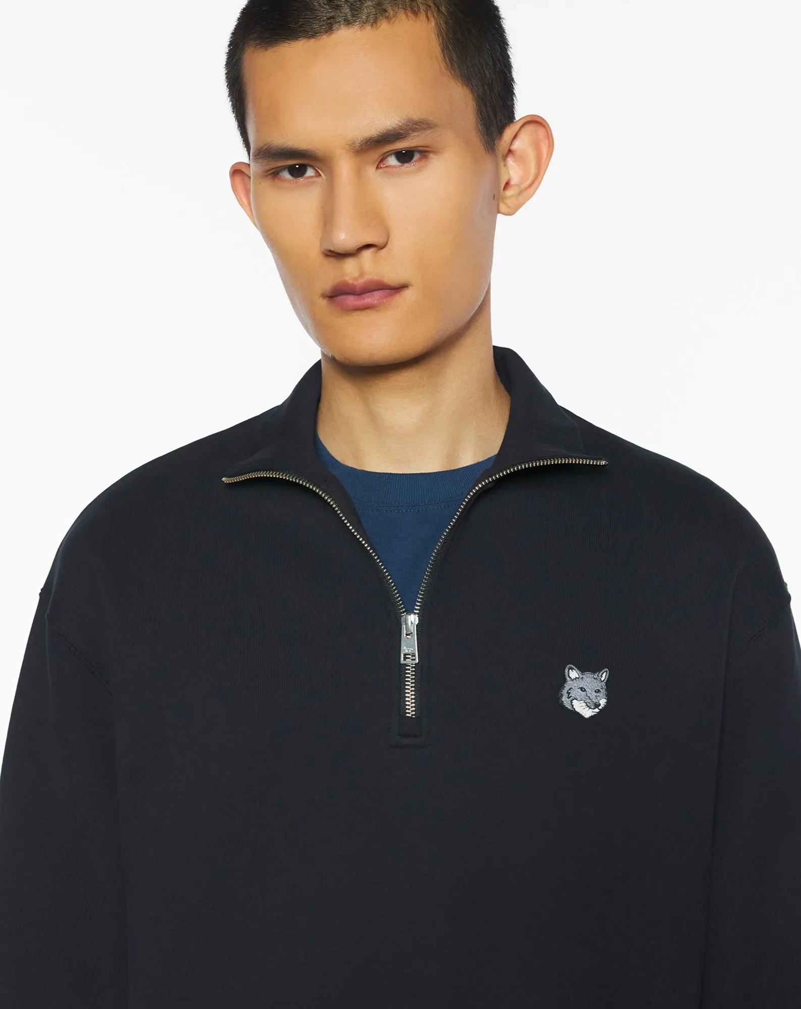 Sweatshirt Confort Demi-Zip Coton - Image 5
